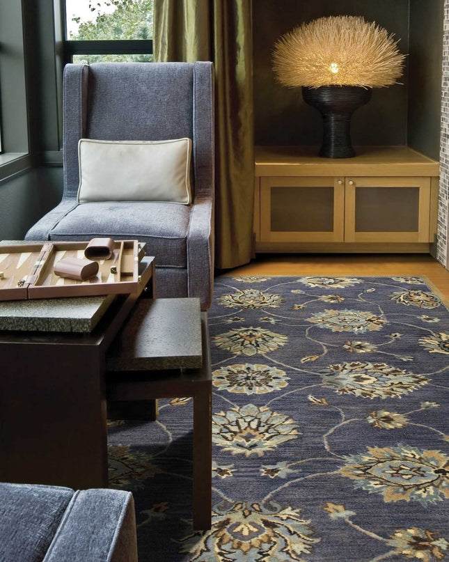 3' X 5' Dark Gray Green And Brown Wool Floral Hand Tufted Area Rug