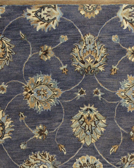 3' X 5' Dark Gray Green And Brown Wool Floral Hand Tufted Area Rug