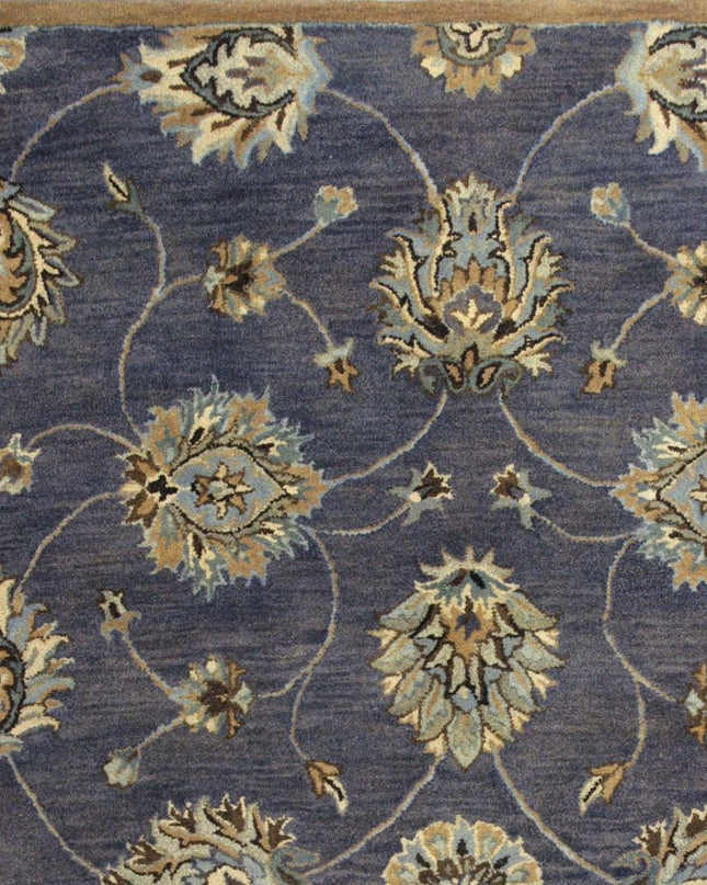 3' X 5' Dark Gray Green And Brown Wool Floral Hand Tufted Area Rug