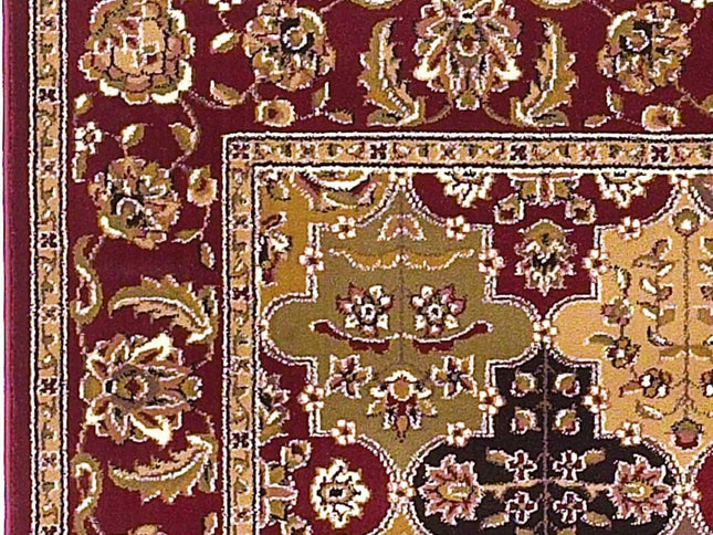 5' X 8' Red Orange And Black Quatrefoil Area Rug