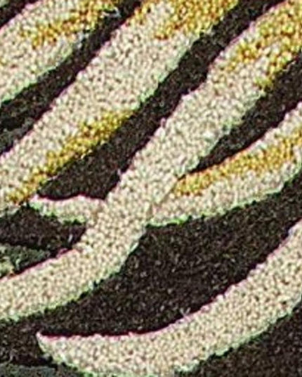 7' Espresso Beige And Green Wool Botanical Leaves Hand Tufted Round Rug