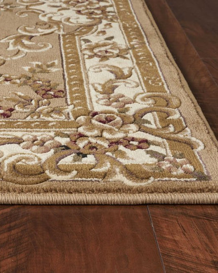 5' X 8' Plum And Ivory Floral Medallion Area Rug