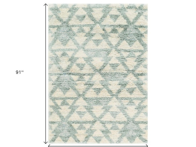 5' X 8' Ivory And Gray Geometric Area Rug