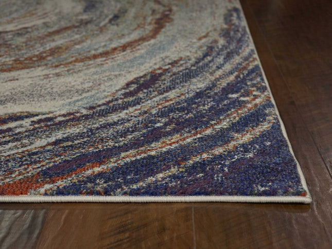 8' Sage Brown And Ivory Floral Medallion Round Rug