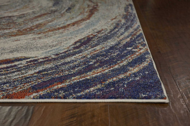 8' Sage Brown And Ivory Floral Medallion Round Rug