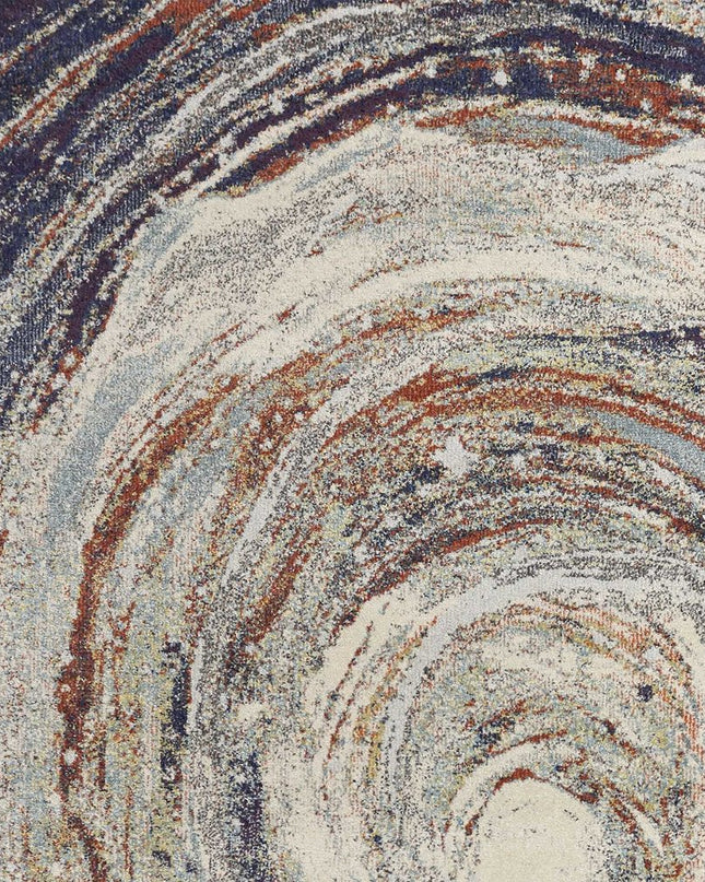 8' Sage Brown And Ivory Floral Medallion Round Rug