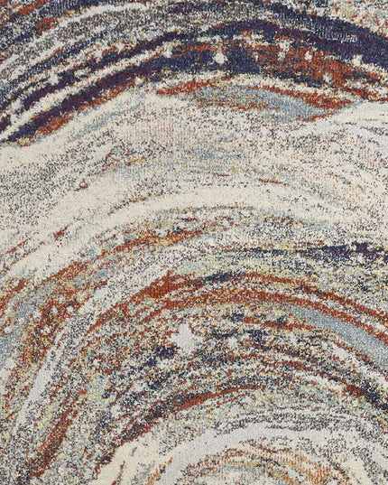 8' Sage Brown And Ivory Floral Medallion Round Rug