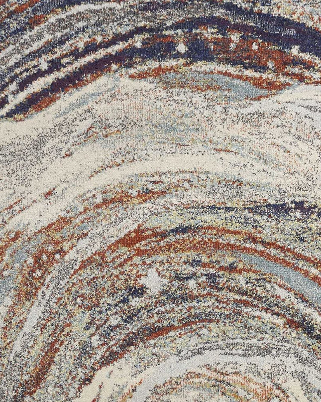 8' Sage Brown And Ivory Floral Medallion Round Rug