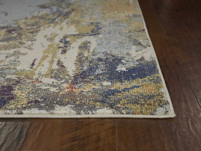 8' Beige And Tan Floral Medallion Distressed Round Rug