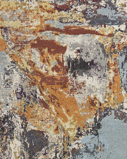 8' Beige And Tan Floral Medallion Distressed Round Rug