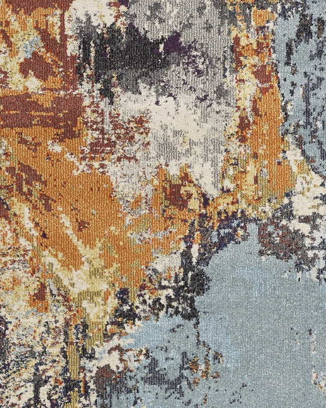 8' Beige And Tan Floral Medallion Distressed Round Rug