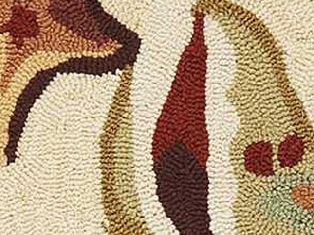 7' X 9' Beige Green And Brown Seashell and Coral Hand Tufted Area Rug