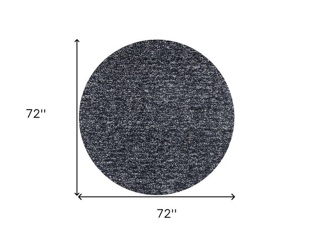 9' X 13' Black And White Shag Hand Woven Area Rug