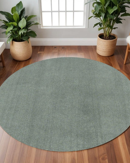 6' Slate Blue Hand Woven Round Rug