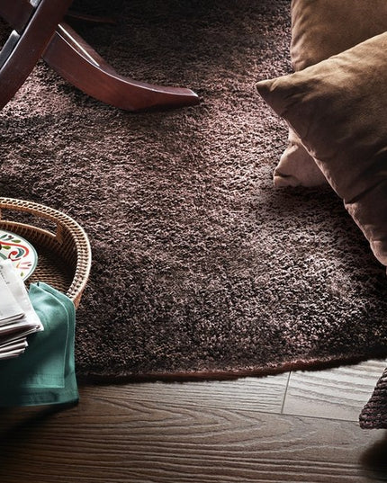 8' X 10' Espresso Shag Hand Woven Area Rug