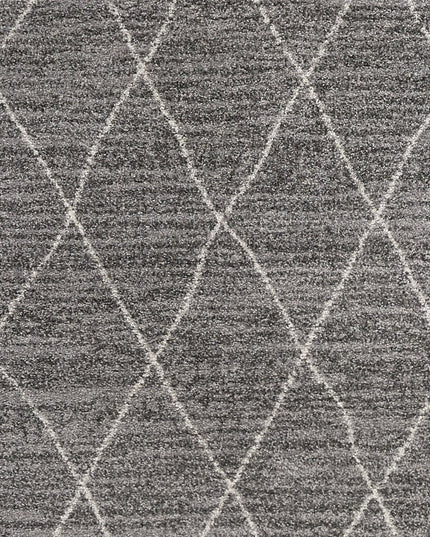 8' X 11' Gray And Ivory Geometric Area Rug