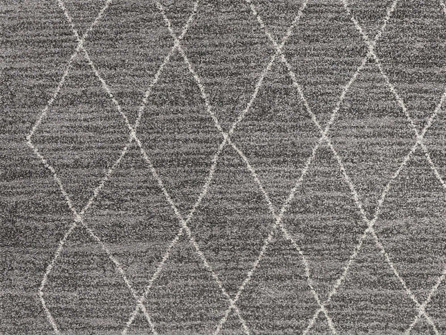8' X 11' Gray And Ivory Geometric Area Rug