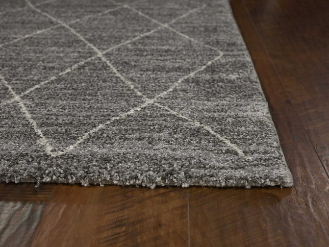 8' X 11' Gray And Ivory Geometric Area Rug