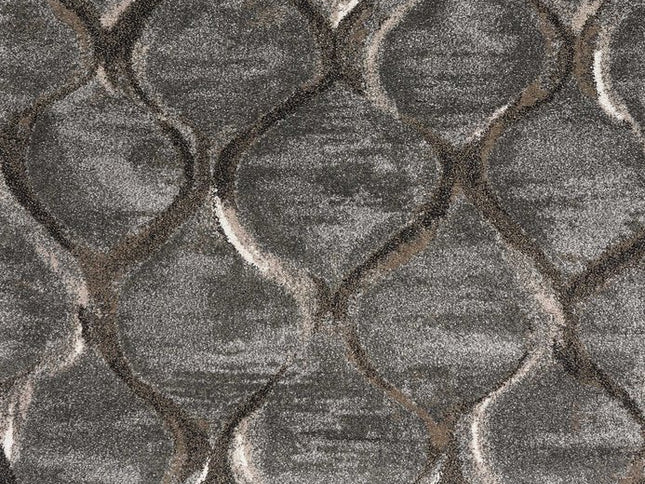 5' X 8' Charcoal And Light Gray Ogee Area Rug