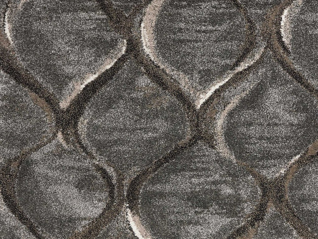 5' X 8' Charcoal And Light Gray Ogee Area Rug