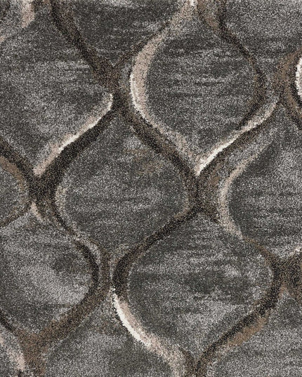 5' X 8' Charcoal And Light Gray Ogee Area Rug