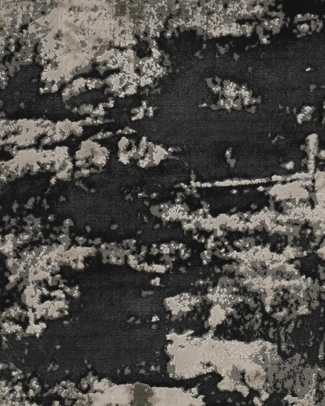 5' X 8' Silver And Charcoal Abstract Area Rug