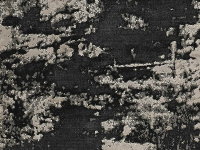 5' X 8' Silver And Charcoal Abstract Area Rug