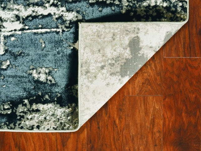 5' X 8' Silver And Charcoal Abstract Area Rug