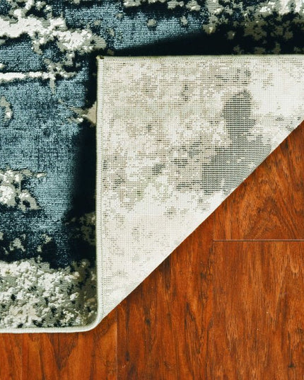 5' X 8' Silver And Charcoal Abstract Area Rug