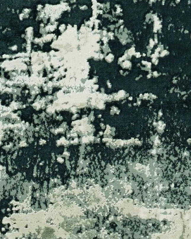 5' X 8' Silver And Charcoal Abstract Area Rug