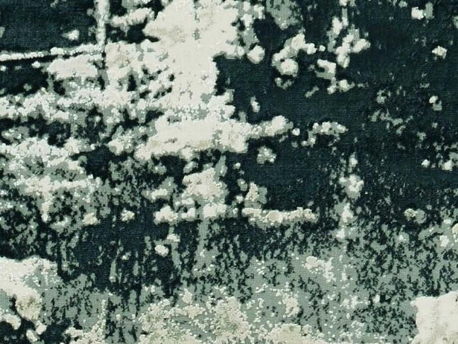 5' X 8' Silver And Charcoal Abstract Area Rug