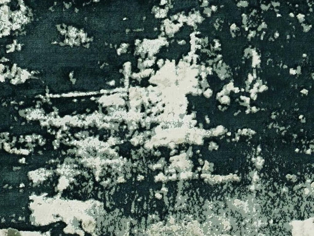 5' X 8' Silver And Charcoal Abstract Area Rug