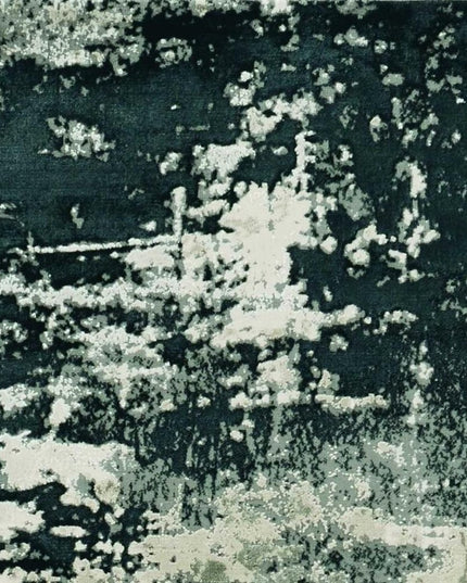 5' X 8' Silver And Charcoal Abstract Area Rug