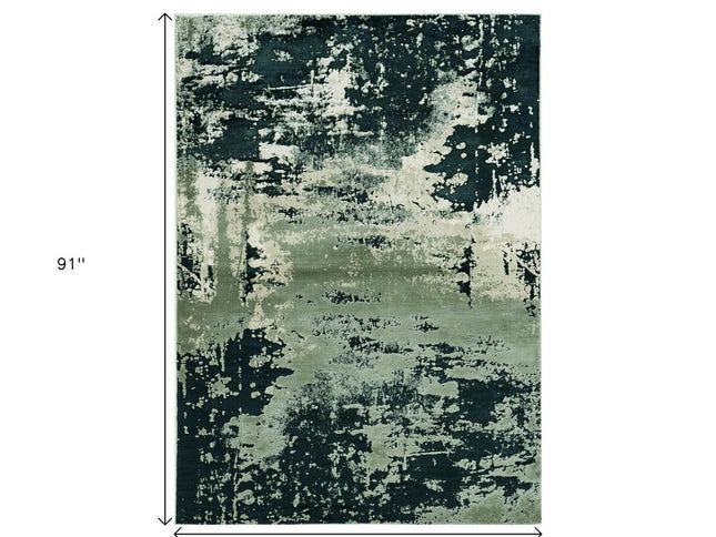 5' X 8' Silver And Charcoal Abstract Area Rug