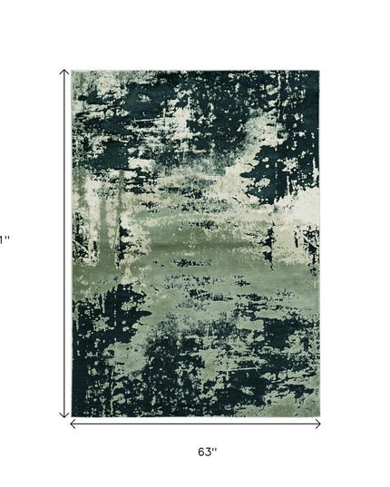 5' X 8' Silver And Charcoal Abstract Area Rug