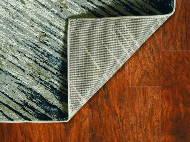 8' X 11' Silver And Gray Abstract Area Rug