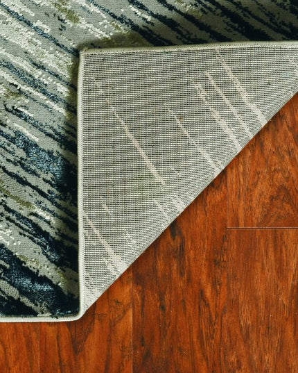 8' X 11' Silver And Gray Abstract Area Rug