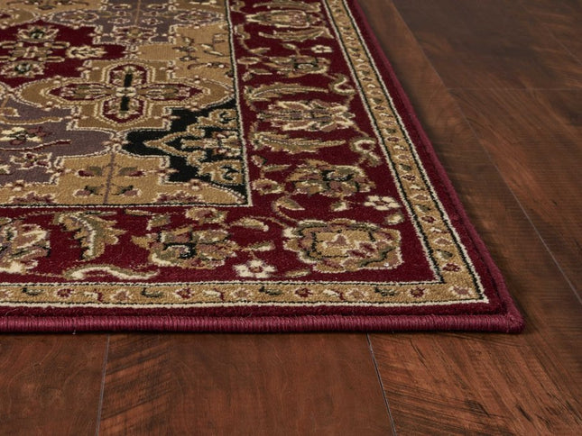 8' Red Orange And Black Quatrefoil Octagon Rug