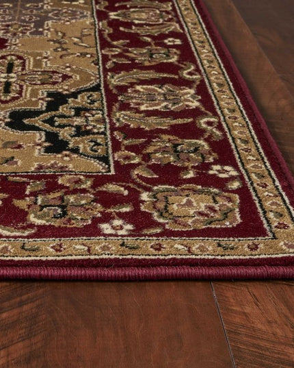 8' Red Orange And Black Quatrefoil Octagon Rug