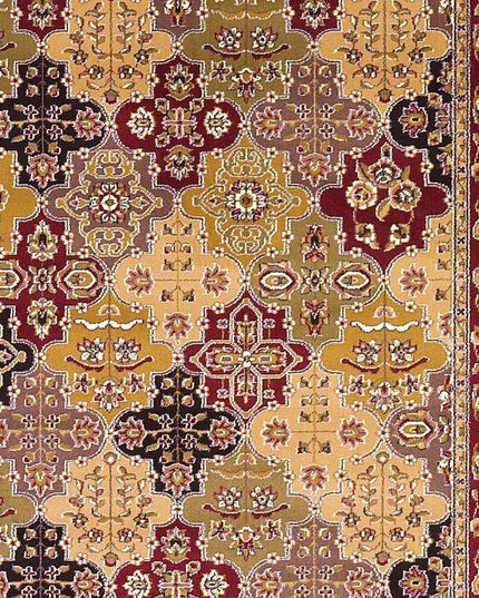 8' Red Orange And Black Quatrefoil Octagon Rug