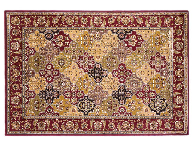 8' Red Orange And Black Quatrefoil Octagon Rug