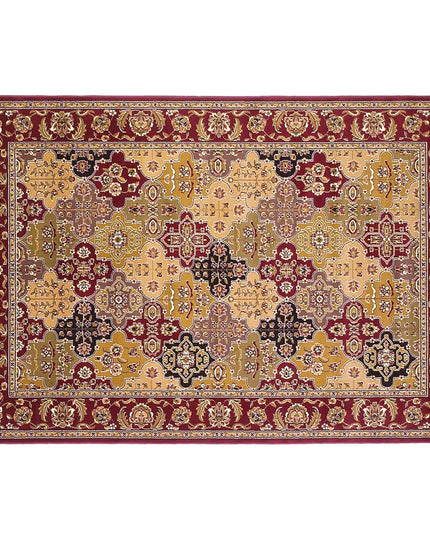 8' Red Orange And Black Quatrefoil Octagon Rug