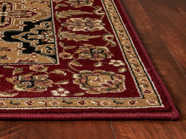 8' Red Orange And Black Quatrefoil Octagon Rug