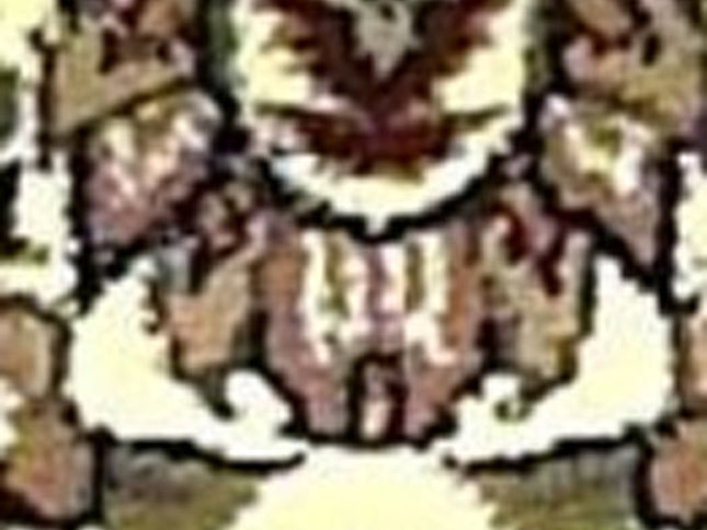 7' Beige And Ivory Floral Octagon Rug