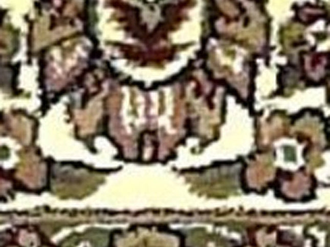 7' Beige And Ivory Floral Octagon Rug