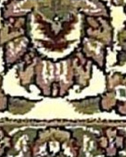 7' Beige And Ivory Floral Octagon Rug