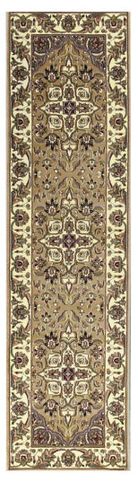 7' Beige And Ivory Floral Octagon Rug