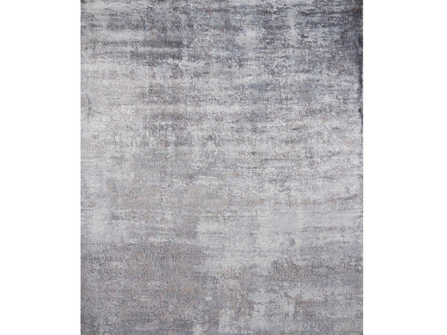 9' X 13' Slate Gray And Dark Gray Abstract Hand Loomed Area Rug