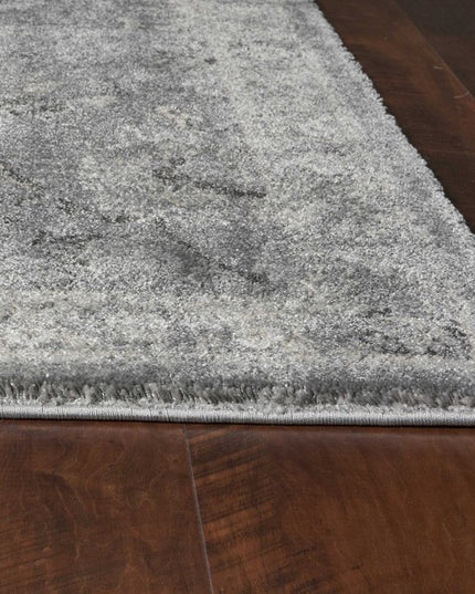 5' X 8' Gray And Light Gray Floral Medallion Area Rug