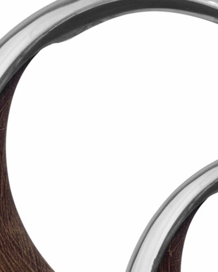 16" Silver and Brown Buffed Aluminum Tabletop Sculpture